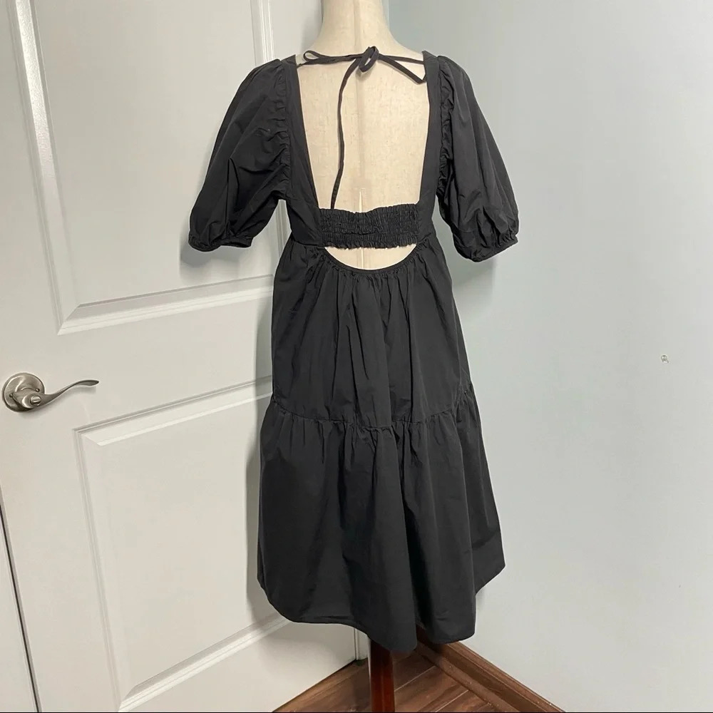 Know One Cares Black Puff Sleeves Tiered Dress size S - Picture 9 of 11